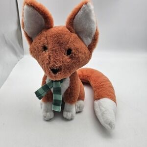 Wild Republic Fox Plush Stuffed Animal Toy Medium Orange Green Scarf Cute Soft